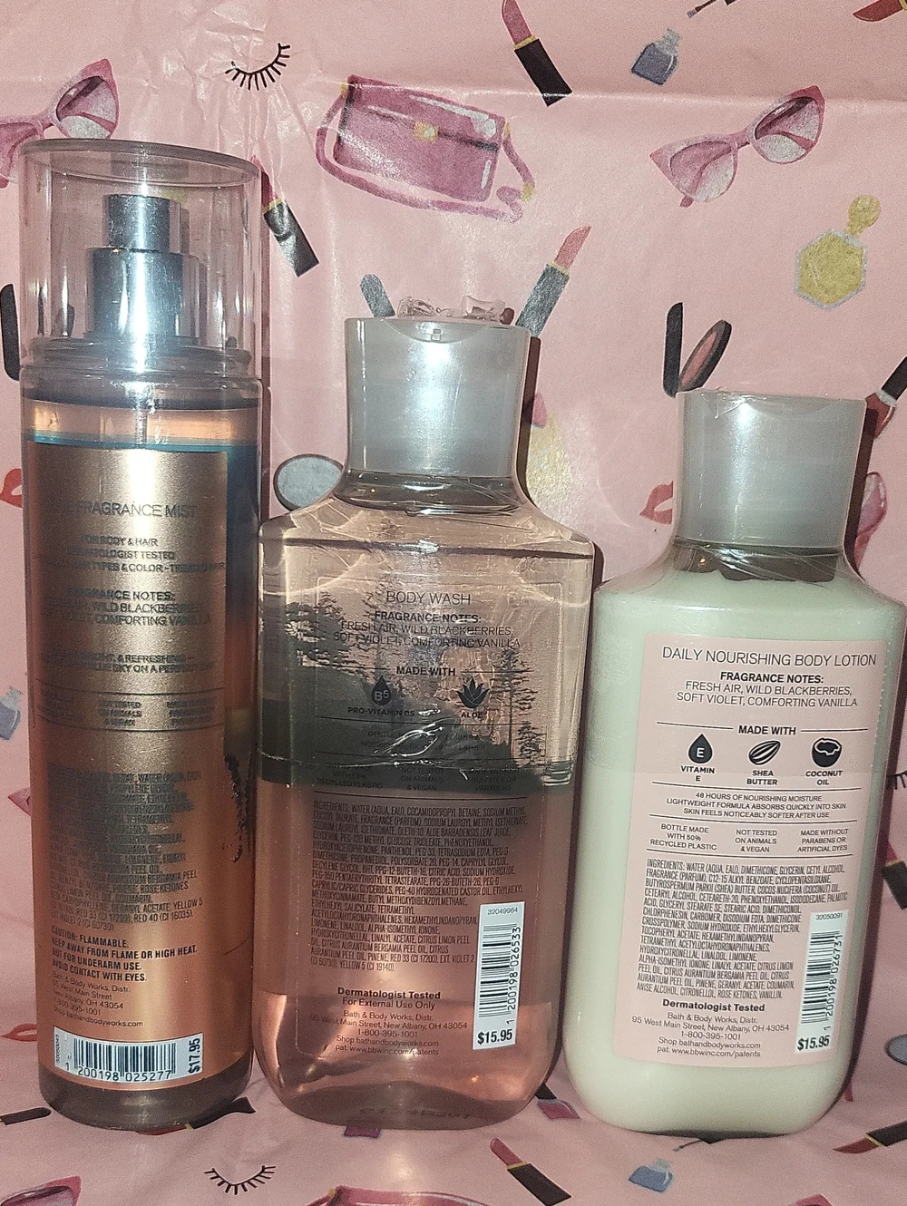 Bath & Body Works 3 Pc. Open Sky Set Mist/Body Wash & Lotion Full Size Sealed